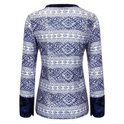 Printed Long Sleeve Contrast Color Long Sleeve T-Shirt