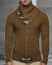 Men Casual Horn Button Warm Sweater