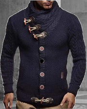 Men Casual Horn Button Warm Sweater