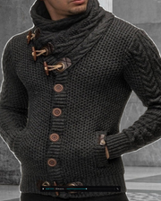 Men Casual Horn Button Warm Sweater