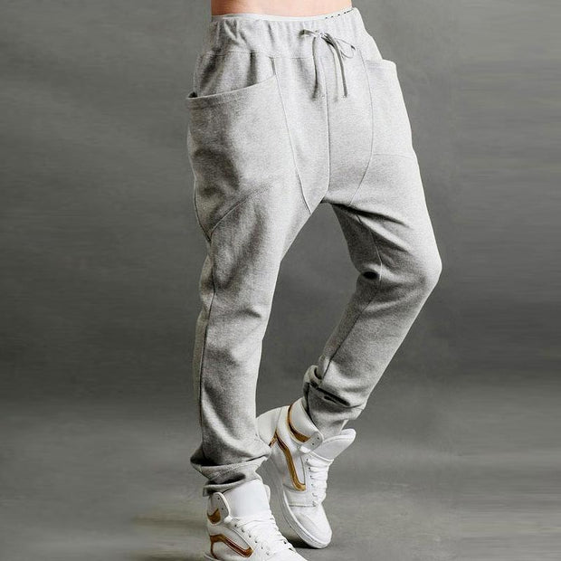 Men's Solid Color Slim Tied Harem Pants