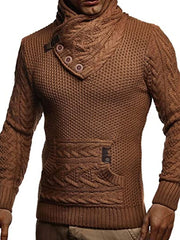 Men's Turtleneck Button Pocket Pullover Sweater