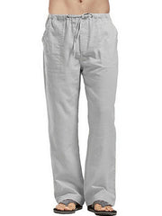 Men's Linen Plus Size Casual Pocket Pants