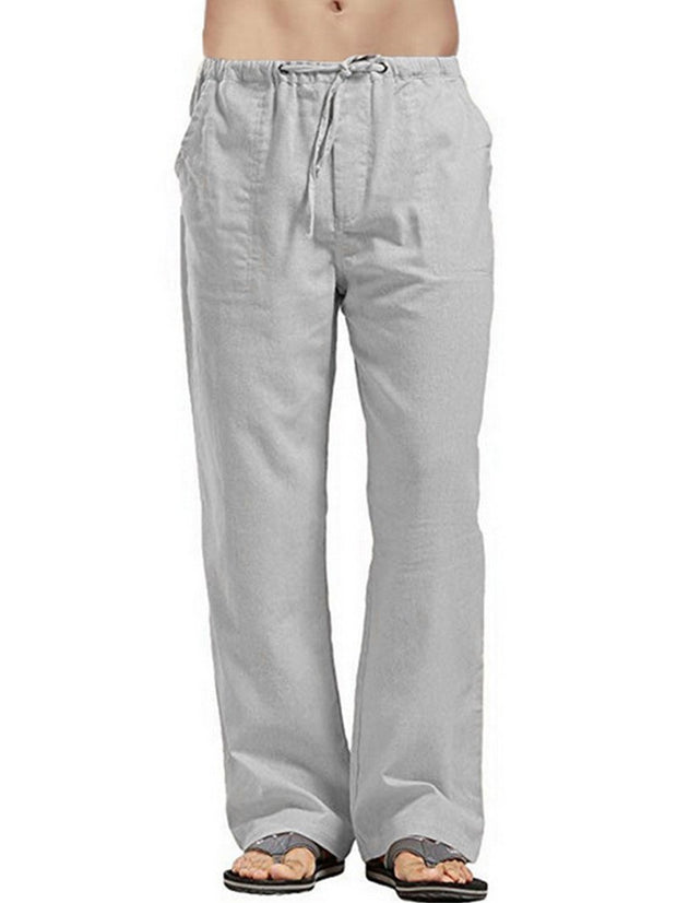 Men's Linen Plus Size Casual Pocket Pants