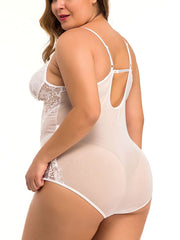 Plus Size Sexy Lace Mesh Backless Lingerie