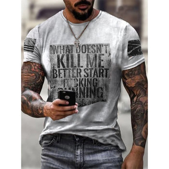 Fashion casual printed mens t-shirt