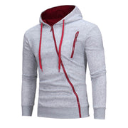 Mens new plain casual slim hooded cardigan sweater