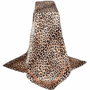 Classic Leopard Print Satin Square Scarf