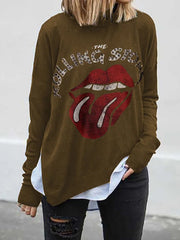 Womens Casual Letter Print Sweatshirt