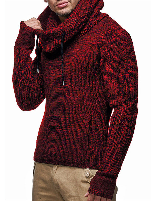 Men's Fashion High Neck Knitted Pullover Sweater