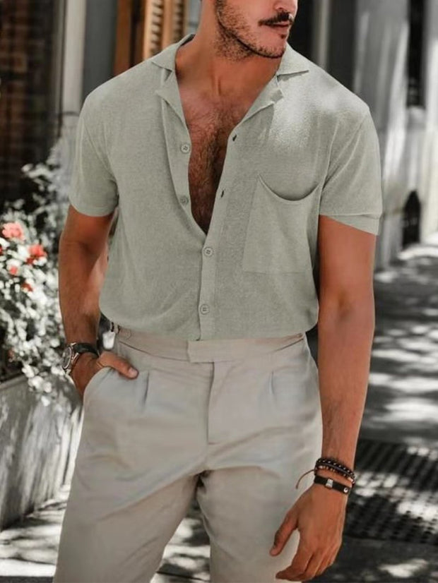 Men's Gentleman Casual Linen Short Sleeve Shirt