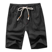 Summer Mens Solid Color Cotton Linen Shorts