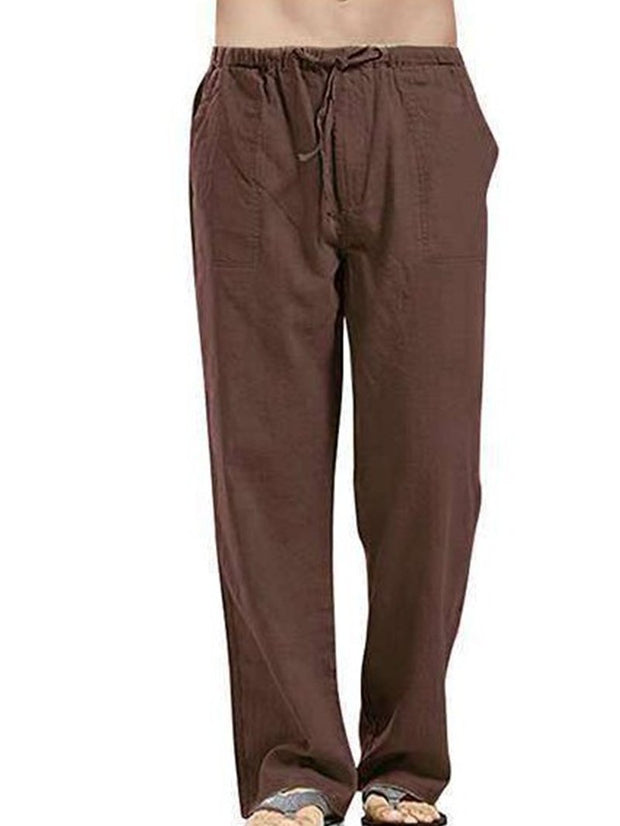 Men's Linen Plus Size Casual Pocket Pants