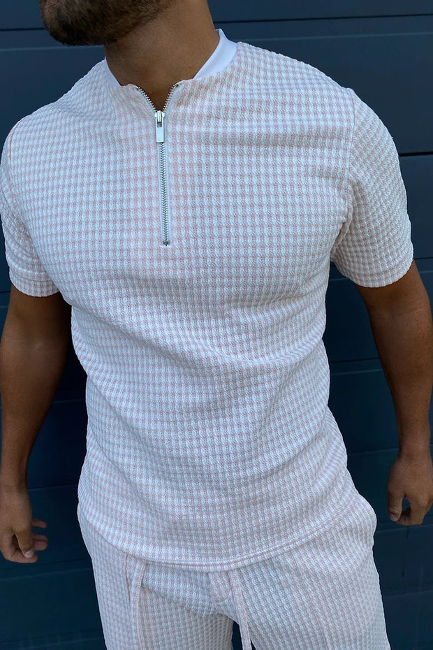 Houndstooth polo shirt