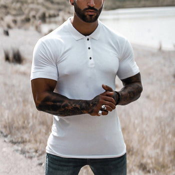 Summer Sport Print Short Sleeve Polo Shirt