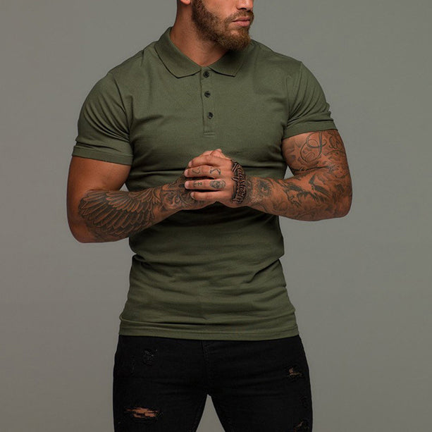 Summer Sport Print Short Sleeve Polo Shirt