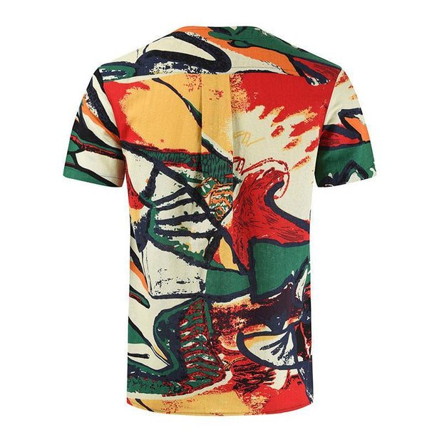 Men's Multicolor Embroidery Printed Shirt