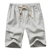 Summer Mens Solid Color Cotton Linen Shorts