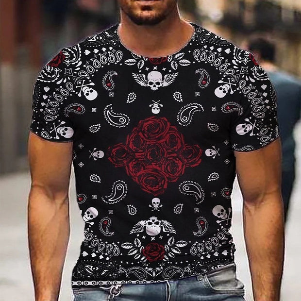 Mens Fashion Casual Printed T-Shirt