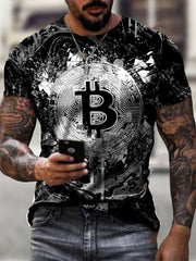 Fashion Trend Bitcoin Print T-shirt