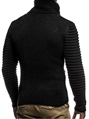 Men's Casual High Neck Zipper Plus Fleece Sweater Coat