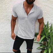 Men's Casual Slim Short-sleeved V-neck T-shirt