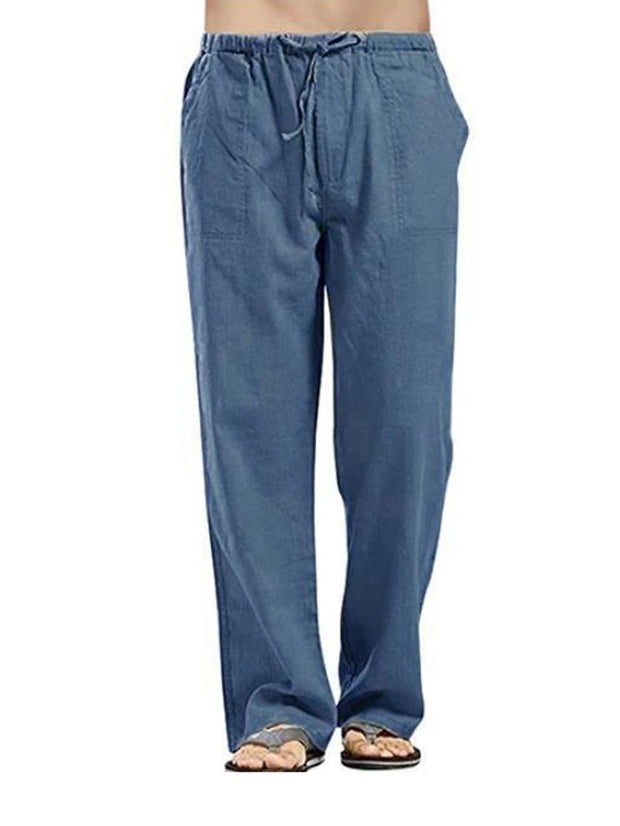 Men's Linen Plus Size Casual Pocket Pants