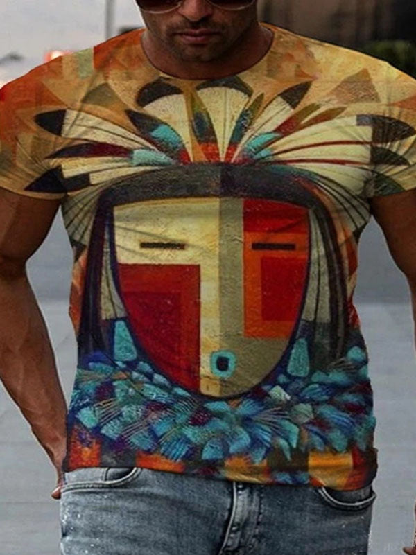 Mens Casual Short Sleeve Printed T-Shirt