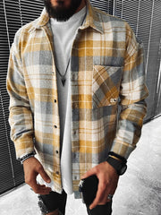 Casual Check Textured Long Sleeve Jacket