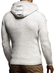 Mens fashion casual thick hooded sweater