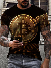 Fashion Technology Bitcoin Print T-shirt