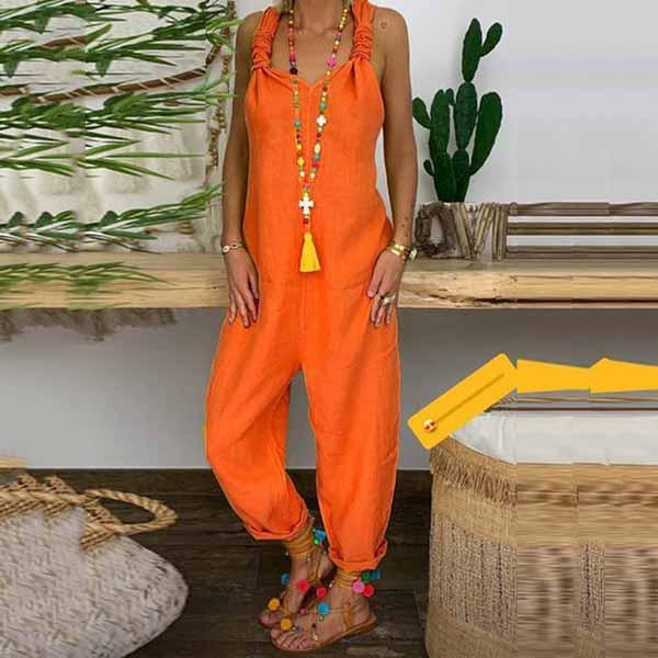 Casual Sleeveless Pure Colour Jumpsuit