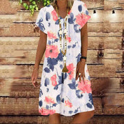 Sexy V-neck Printed sleeveless Woman' Dress