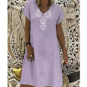 Pattern Printed Casual Plain Dress