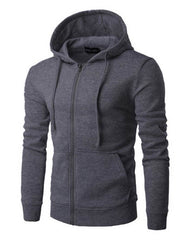 Mens new plain zipper hooded mens cardigan sweater