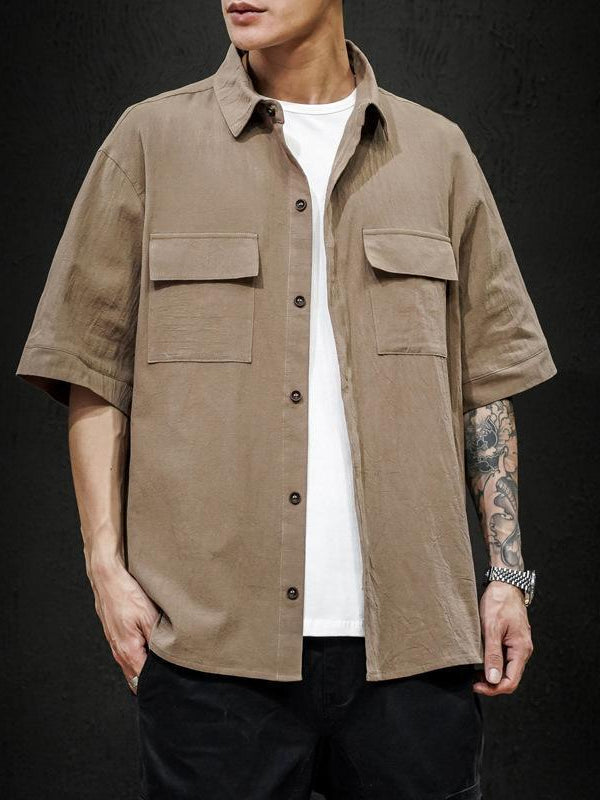 Men's Fashion Tooling Short-sleeved Shirt