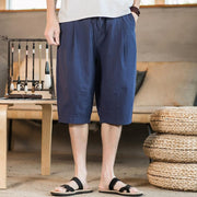 Men's Simple Ethnic Casual Linen Loose Shorts