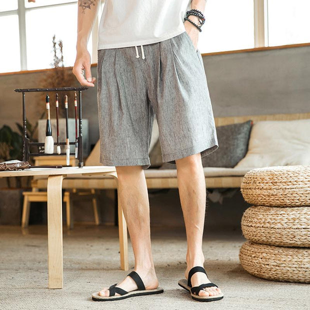 Men's Loose Cotton And Linen Casual Shorts