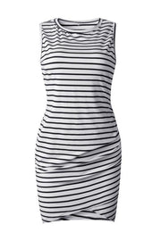 Women's Stylish Round Neck Slim Irregular Sleeveless Dress