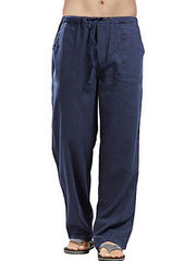 Men's Linen Plus Size Casual Pocket Pants