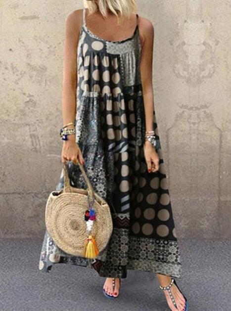 Neocozy Women Dresses Shift Daytime Casual Printed Maxi Dresses