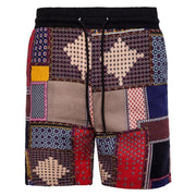 Men's Irregular Contrast Color Flower Shorts