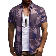 Men's Camouflage Lapel Short-sleeved Shirt