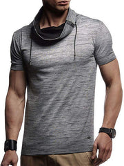 Mens Fashion Casual Stitching Contrast Short Sleeve T-Shirt