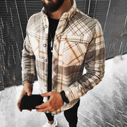 Casual Check Textured Long Sleeve Jacket
