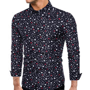 Men's Five-pointed Star Printed Long Sleeve Shirt