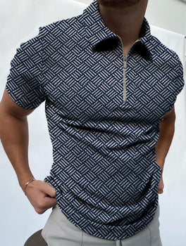 Herringbone jacquard polo shirt