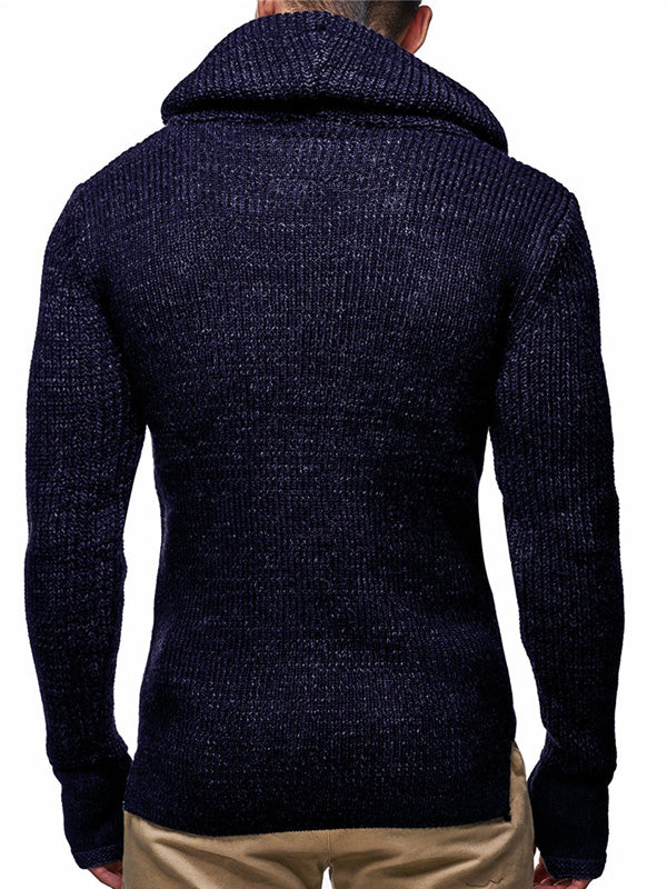 Men's Fashion High Neck Knitted Pullover Sweater