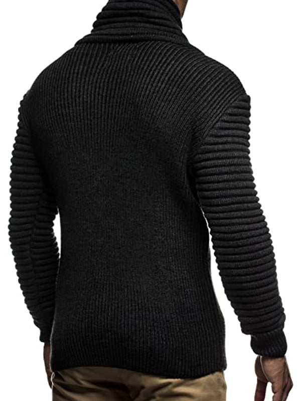 MenS Fashion Plian Slim Stand Collar Sweater