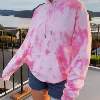 Fashion loose Hooded Tie-Dye Casual Sweatshirt